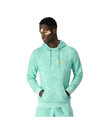 Champion Legacy Tie... Dye Small Script Logo Hoodie "Lime Green"