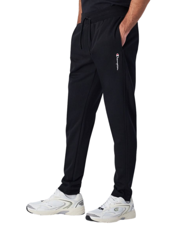 Champion Logo Straight Leg Fleece Slim Fit Joggers "Black"
