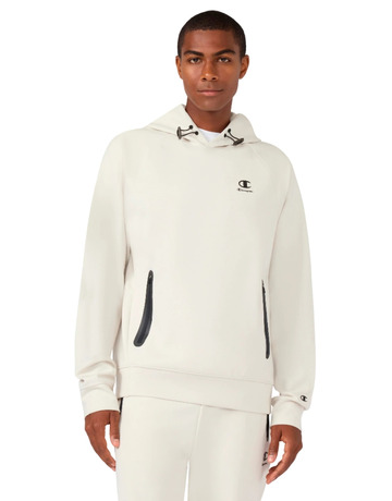 Champion Men’s Stretch Poly-Cotton Hooded Sweatshirt C-Tech "Cream"