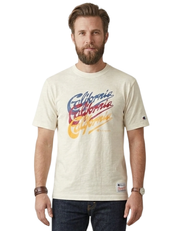 Champion Ocean Side Cotton Graphic Garment Wash T-shirt "Cream"
