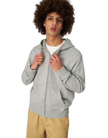 Champion Rochester Full-Zip C Logo Fleece Hoodie "Light Grey"