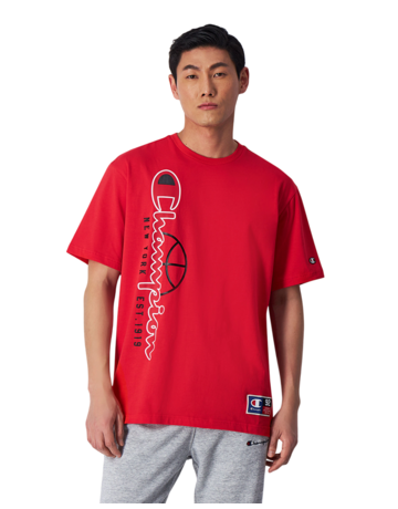Champion Sport Lifestyle Basketball Big Logo Custom Fit T-Shirt "Red"