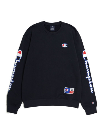 Champion Sport Lifestyle Basketball Crewneck Sweatshirt Logo C "Black"
