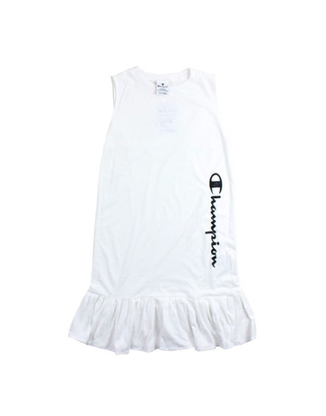 Champion Junge Mädchen Script Vertical Logo Kleid Tank "Weiß"