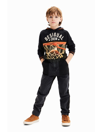 Desigual Basketball Kapuzen T-Shirt "Black"