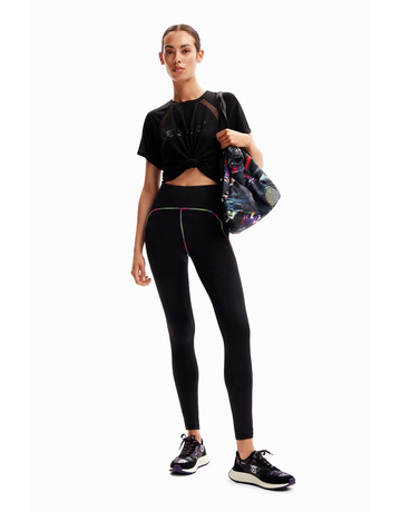 Desigual Contrasting Sport Leggings "Schwarz"