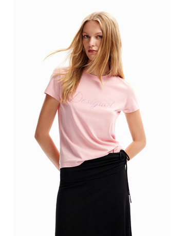 Desigual Slim Strass T-Shirt "Pink"
