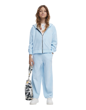 Desigual Sweatshirt with little ears and rhinestone logo "Aqua Blue"