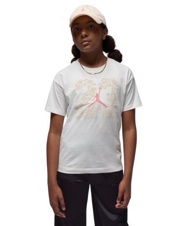 Jordan Girls JDG 23 Floral SS Tee "White-Beige"