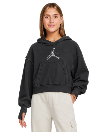 Jordan Girls JDG Rebel Rose Pullover Hoodie "Off Black"