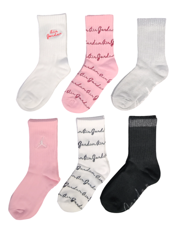 Jordan Girls JHG Air Jordan Half 6 PPack Socks "Medium Soft Pink"