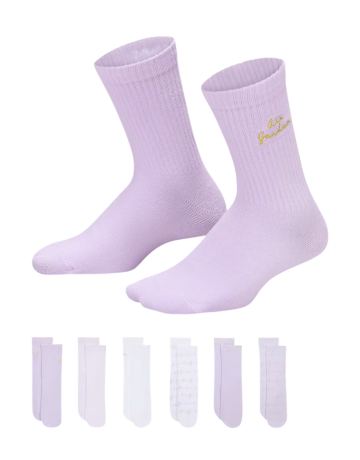 Jordan Girls JHG Air Jordan Half 6 PPack Socks "Violet Mist"
