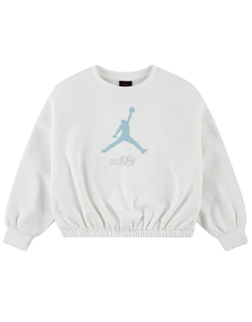 Jordan Girls Jumpman Club Pleated Fleece Crew Sweater "Sail"