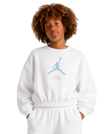 Jordan Girls Jumpman Club Pleated Fleece Crew Sweater "Sail"