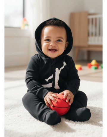 Jordan Infants Air Jumpman Hooded Coverall "Black"
