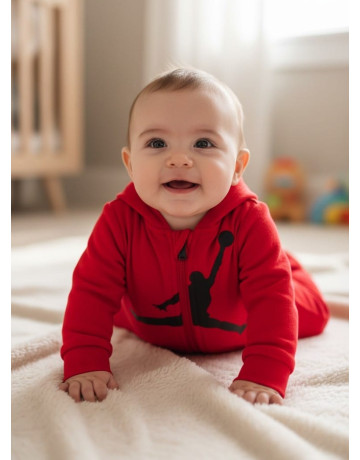 Jordan Infants Air Jumpman Hooded Coverall "Gym Red"
