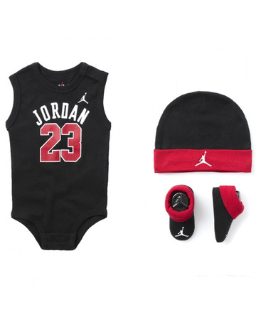 Jordan Infants J23 Jersey/hat/bodysuit/bootie 3 Stück Set "Black"