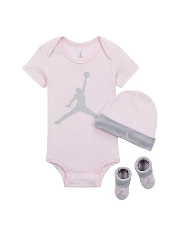JHN Jumpman Infants Mütze/ Bodysuit /Bootie Set 3pc (0-6M) "Pink"