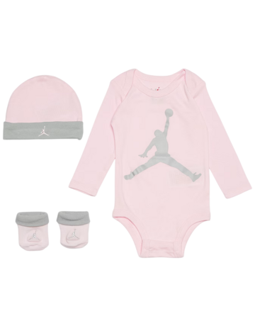 Jordan JHN Jumpman Infants Hat/Bodysuit long sleeve/Bootie Set 3pc "Foam Pink"