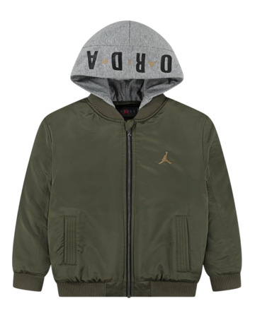Jordan Kids Big Logo Hooded Bomber Jacket "Green"