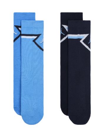 Jordan Kids Diamond High Crew Socks (2 Pairs) "University Blue-Navy"