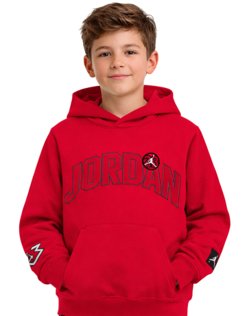 Jordan Kids Dynasty Fleece Terry Hoodie "Gym Red"
