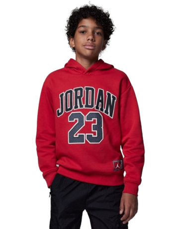 In den Einkaufswagen Jordan Kids HBR Logo 23 Fleece Pullover Hoodie "Gym Red" Jordan Kids HBR Logo 23 Fleece Pullover Hoodie "Gym Red"