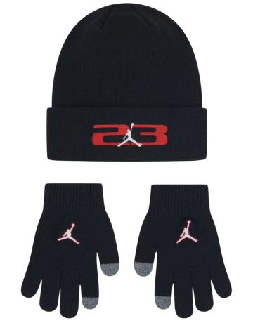 Jordan Kids JAN 23 Beanie and Gloves 2Piece Set "Black"