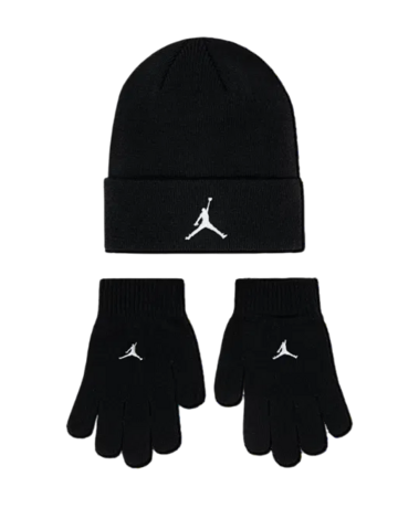 Jordan Kids Jan Essentials Beanie and Gloves 2Pieces "Black"