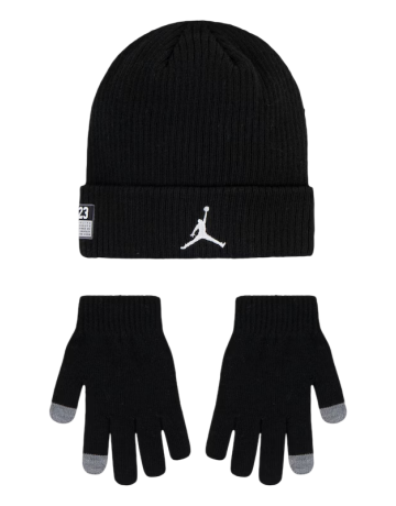 Jordan Kids JDB 23 Jersey Beanie and Gloves 2Piece Set "Black-Gym Red"