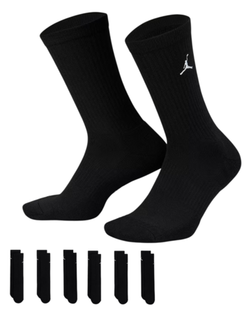 In den Einkaufswagen Jordan Kids JDB Everyday Essentials Crew 6 PPack Socks "Black" Jordan Kids JDB Everyday Essentials Crew 6 PPack Socks "Black"