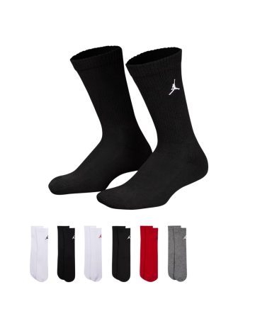 Jordan Kids JDB Everyday Essentials Crew 6 PPack Socks "Gym Red"
