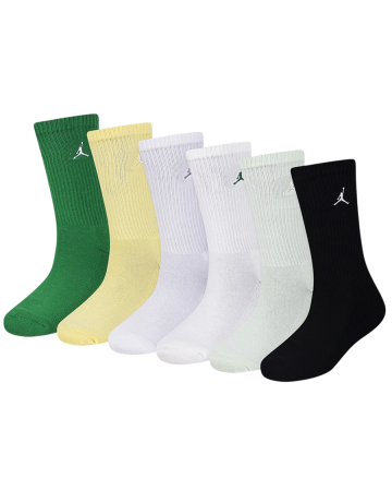 Jordan Kids JDB Everyday Essentials Crew 6 PPack Socks "Lucky Green"