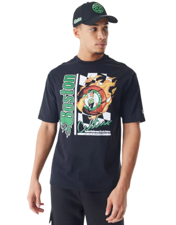 Neue Era NBA Boston Celtics Flame Print Oversized T-Shirt