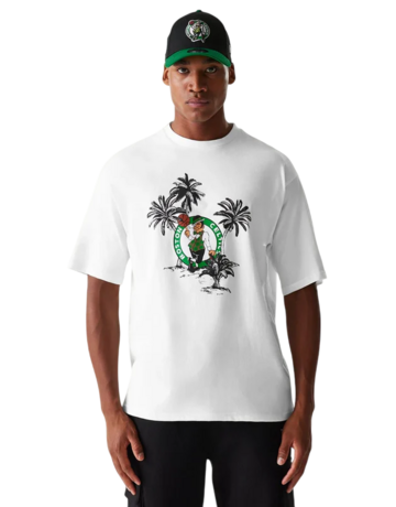 New Era NBA Boston Celtics Palm Tree Open Oversized T-Shirt