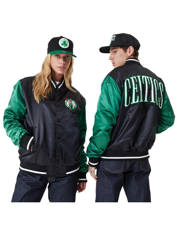 Neue Era NBA Boston Celtics Satin Bomber "Black-Kelly Green"