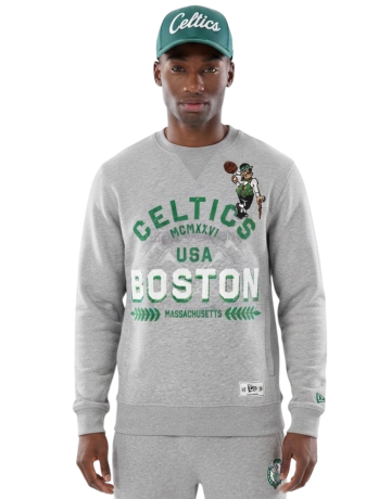 New Era NBA Boston Celtics Varsity Crew Neck Sweatshirt "Heather Gray"