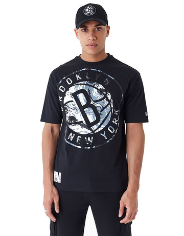 New Era NBA Brooklyn Nets All Over Print Infill Oversized T-Shirt