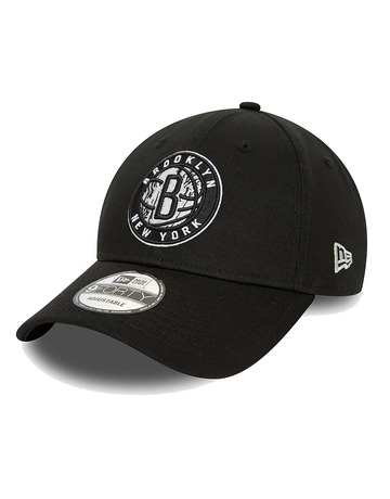 Neue Era NBA Brooklyn Netze Infill Schwarz 9FORTY Einstellbare Kappe