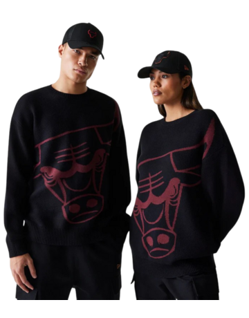New Era NBA Chicago Bulls Knit Oversized Sweater "Black"