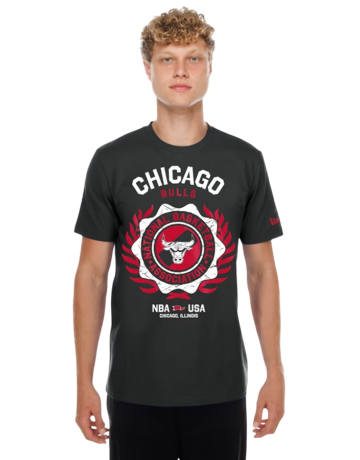 New Era NBA Chicago Bulls Laurel Crest Flocking T-shirt "Black"