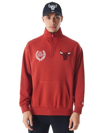 Neue Era NBA Chicago Bulls Lifestyle Quarter Zip Sweater "Red"