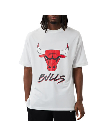 Neue Era NBA Chicago Bulls Logo Script Mesh Oversize Tee "Weiß"