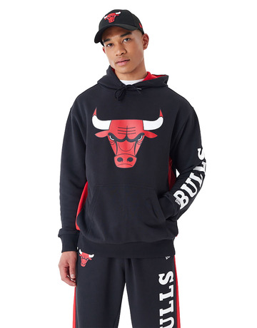 New Era NBA Chicago Bulls Mesh Panel Oversized Pullover Hoodie