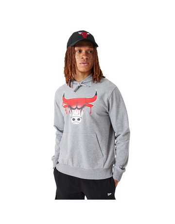 Neue Era NBA Chicago Bulls NBA Drip Logo Hoodie "Medium Gray"