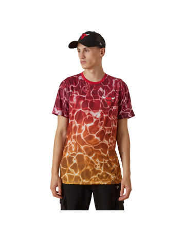 New Era NBA Chicago Bulls Team Farbe Wasserdruck T-Shirt