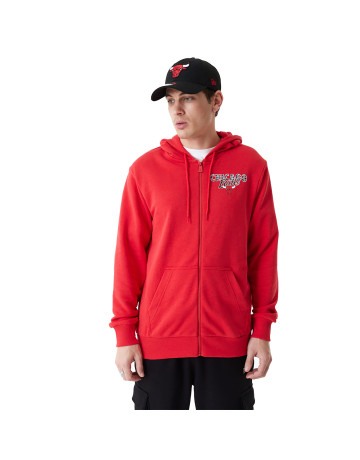 New Era NBA Chicago Bulls Team Script Full-Zip Hoodie "Red"