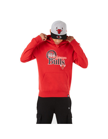 New Era NBA Chicago Bulls Throwback Graphic Hoodie "Red "