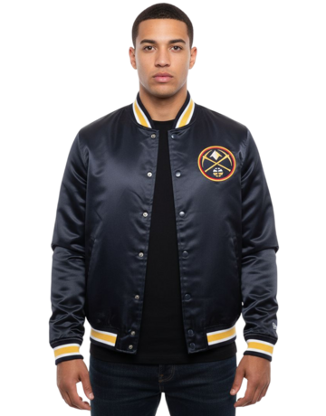 New Era NBA Denver Nuggets Embroidered Logo Bomber Jacket "Navy"