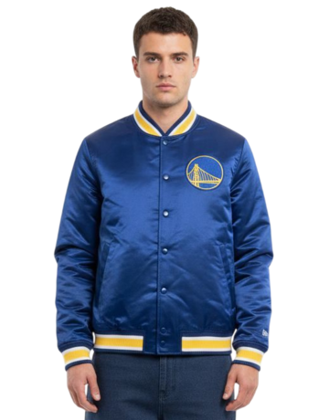 New Era NBA Golden State Warriors Embroidered Logo Bomber Jacket "Blue"